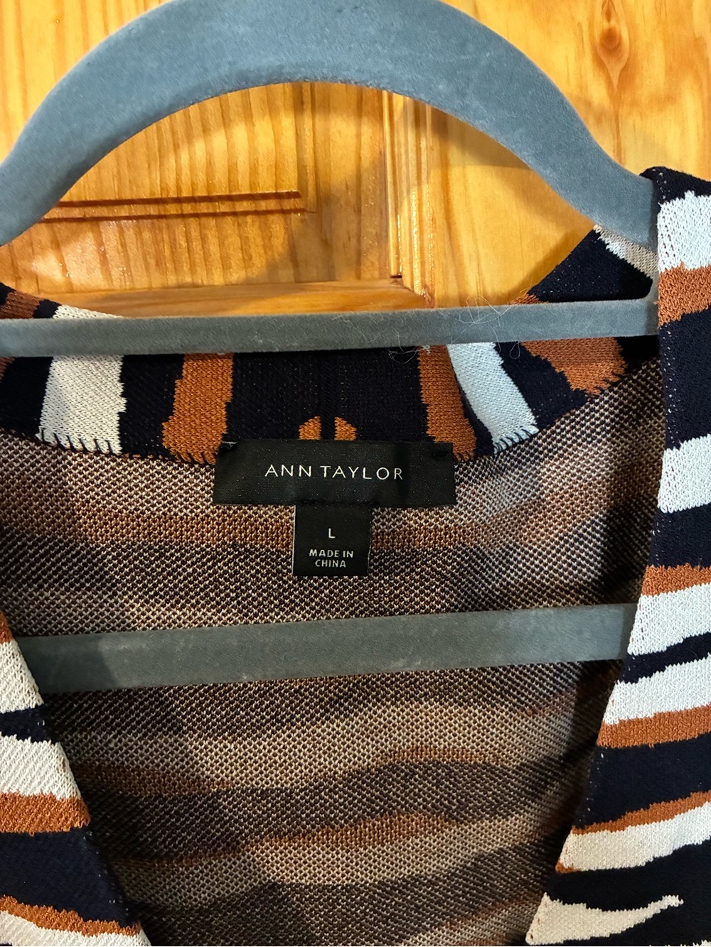 Ann Taylor Zebra-Print V-Neck Cardigan - Black, White & Brown - Picture 2 of 4